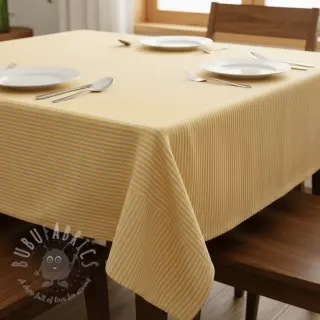 Decoratiestof DOBBY Colored stripe warm yellow