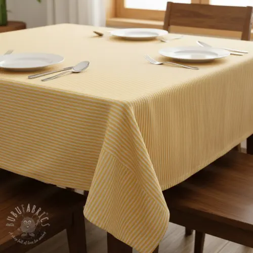 Decoratiestof DOBBY Colored stripe warm yellow