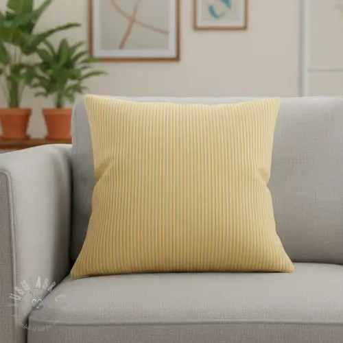 Decoratiestof DOBBY Colored stripe warm yellow
