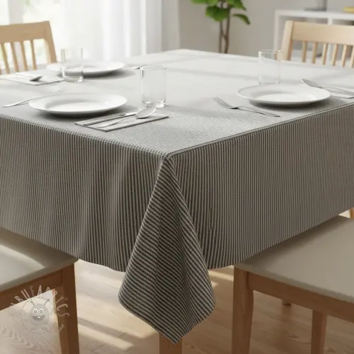 Decoratiestof DOBBY Colored stripe black