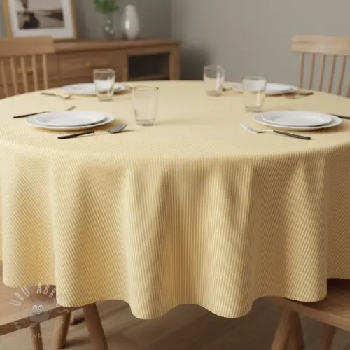 Decoratiestof DOBBY Colored stripe pastel yellow