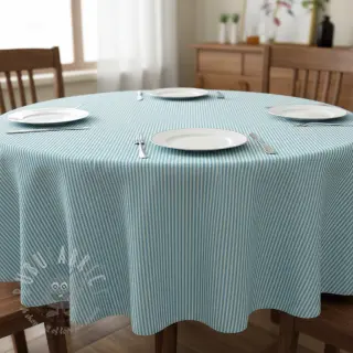 Decoratiestof DOBBY Colored stripe turquoise