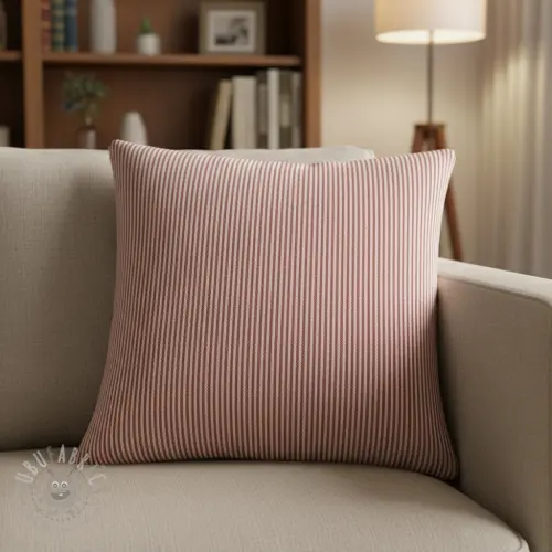 Decoratiestof DOBBY Colored stripe burgundy