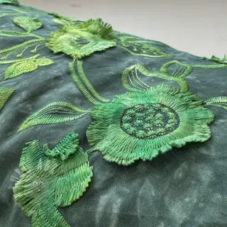 Katoenen stof TIE DYE EMBROIDERY Flora design En
