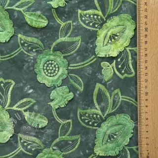 Katoenen stof TIE DYE EMBROIDERY Flora design A