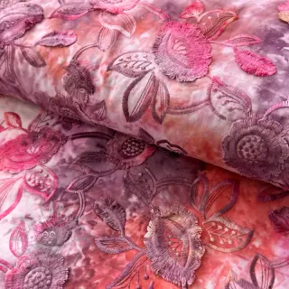 Katoenen stof TIE DYE EMBROIDERY Flora design D