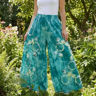 Katoenen stof TIE DYE EMBROIDERY Eva tape design B