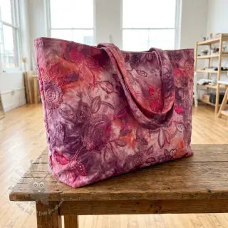 Katoenen stof TIE DYE EMBROIDERY Flora design D
