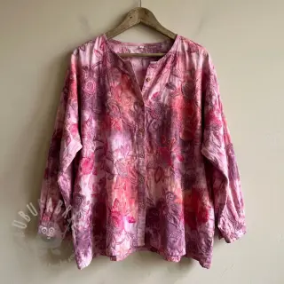 Katoenen stof TIE DYE EMBROIDERY Flora design D
