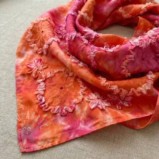 Katoenen stof TIE DYE EMBROIDERY Eva tape design F