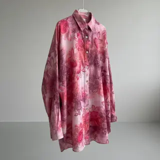 Bavlnená látka TIE DYE EMBROIDERY Flora design D