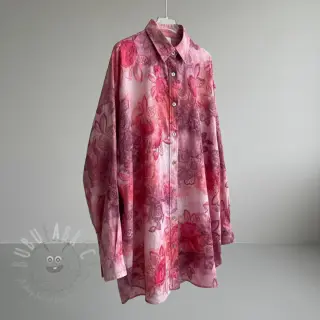 Katoenen stof TIE DYE EMBROIDERY Flora design D