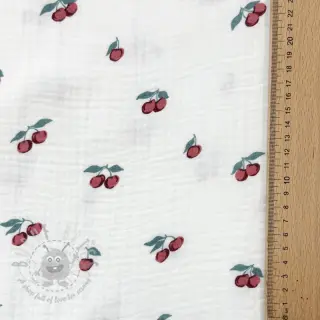 Dubbelgaas/mousseline Fruits cherry ORGANIC