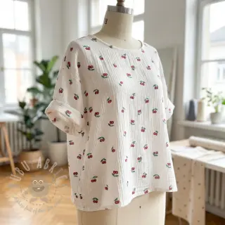 Dubbelgaas/mousseline Fruits cherry ORGANIC