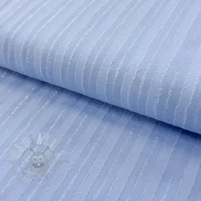 Katoenen stof VOILE LUREX Stripes light blue