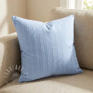 Katoenen stof VOILE LUREX Stripes light blue