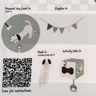 Katoenen stof Dog PANEL digital print