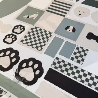 Katoenen stof Dog PANEL digital print
