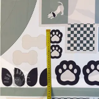 Katoenen stof Dog PANEL digital print