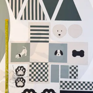 Katoenen stof Dog PANEL digital print