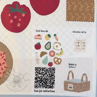 Katoenen stof Farmers market PANEL digital print