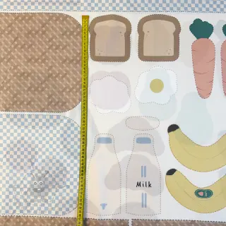 Katoenen stof Farmers market PANEL digital print