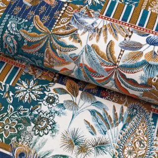 Decoratiestof jacquard Basmati allover bleu