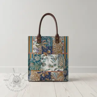 Decoratiestof jacquard Basmati allover bleu
