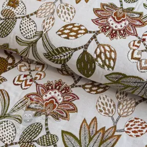 Decoratiestof jacquard Soliman allover blanc