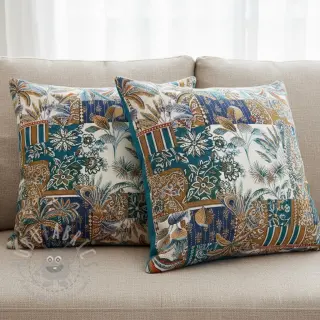Decoratiestof jacquard Basmati allover bleu