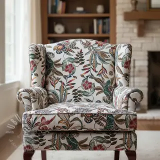 Decoratiestof jacquard Neroli allover blanc