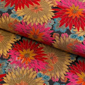 Decoratiestof jacquard Matcha allover rouge
