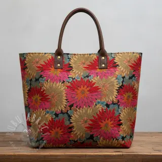 Decoratiestof jacquard Matcha allover rouge