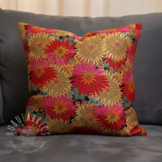 Decoratiestof jacquard Matcha allover rouge