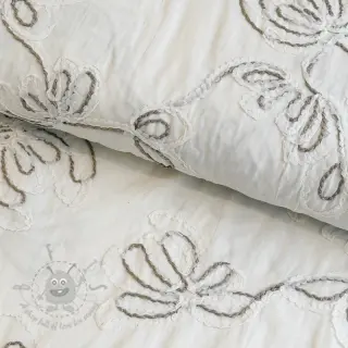 Katoenen stof EMBROIDERY Loom En Light off white