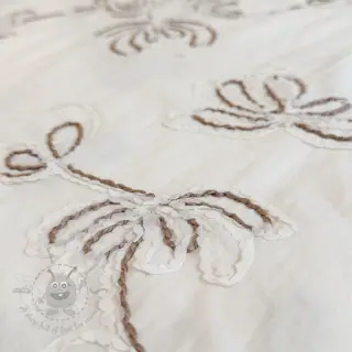 Katoenen stof EMBROIDERY Loom En Light off white