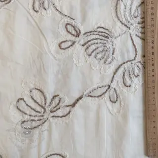Katoenen stof EMBROIDERY Loom En Light off white