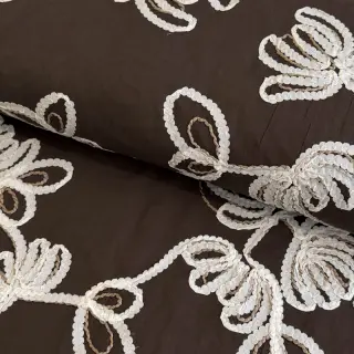 Bavlnená látka EMBROIDERY Loom En Light brown