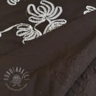 Katoenen stof EMBROIDERY Loom En Light brown
