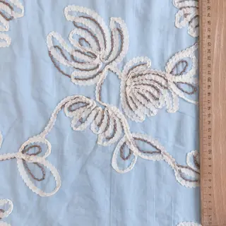 Bavlnená látka EMBROIDERY Loom En Light baby blue