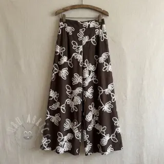 Katoenen stof EMBROIDERY Loom En Light brown