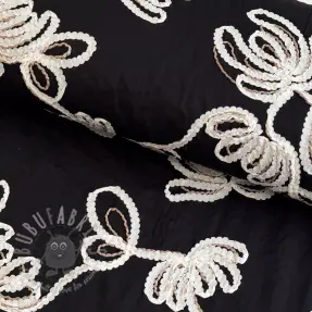 Katoenen stof EMBROIDERY Loom En Light black