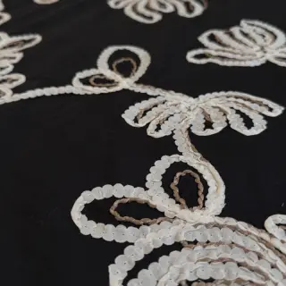 Bavlnená látka EMBROIDERY Loom En Light black