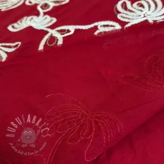 Katoenen stof EMBROIDERY Loom En Light red
