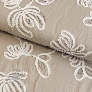 Katoenen stof EMBROIDERY Loom En Light natural