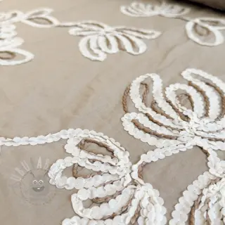 Katoenen stof EMBROIDERY Loom En Light natural