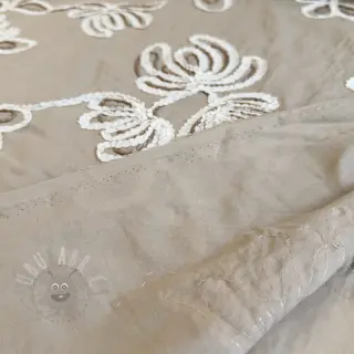 Katoenen stof EMBROIDERY Loom En Light natural