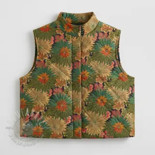 Decoratiestof jacquard Matcha allover kaki