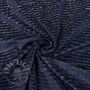 Fluweel VELVET LUREX Stripe marine