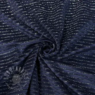 Fluweel VELVET LUREX Stripe marine